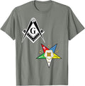 OES Mason Split Long T Shirt Masonic Eastern Star Tee Black T-Shirt - FUKAMASONIC