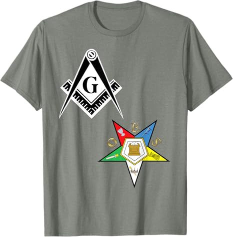 OES Mason Split Long T Shirt Masonic Eastern Star Tee Black T-Shirt - FUKAMASONIC