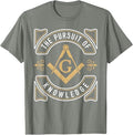 The Pursuit Of Knowledge Mason Fraternal SMIB Freemason T-Shirt - FUKAMASONIC