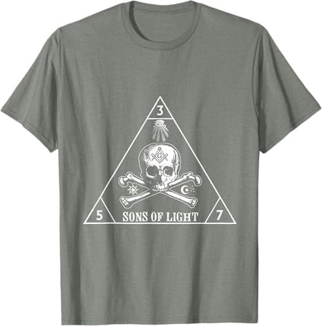 Masons Sons Of Light 357 Skull & Bone Masonic Father's Day T-Shirt - FUKAMASONIC