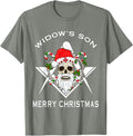 Masonic Widow's Son Compass Square Freemason Merry Christmas T-Shirt - FUKAMASONIC