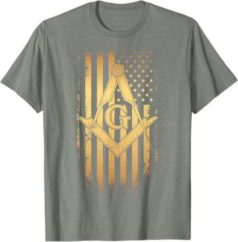 Masonic American Flag Square and Compass - Freemason T-Shirt - FUKAMASONIC