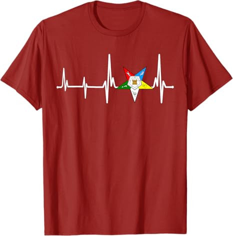 OES Heartbeat Star Order of the Eastern Star Mother's Day T-Shirt - FUKAMASONIC
