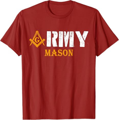 Freemason Army Compass & Square Masonic Symbol Vintage T-Shirt - FUKAMASONIC