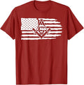 Freemason Masonic Fraternal Freemasonry USA Flag America T-Shirt - FUKAMASONIC