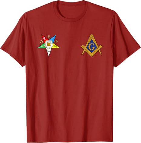 OES Mason Split Masonic Order Eastern Star Blue T-Shirt - FUKAMASONIC