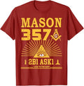 Mason 357 2B1Ask1 Look To The East Masonic Square & Compass T-Shirt - FUKAMASONIC