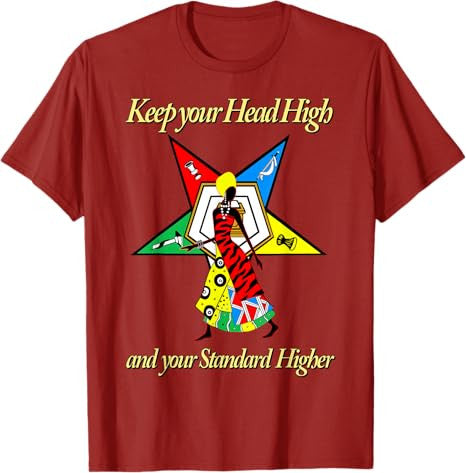 OES Keep your Head High Standard Higher Order Eastern Star T-Shirt - FUKAMASONIC