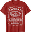Masonic Widow's Sons No.357 Whiskey Raise Masons Fathers Day T-Shirt - FUKAMASONIC