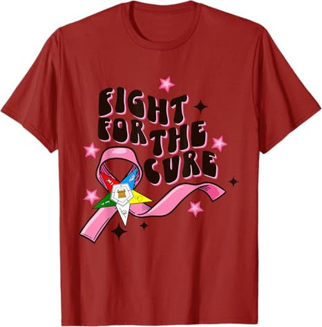 OES Fight For The Cure Eastern Star Breast Cancer Awareness T-Shirt - FUKAMASONIC