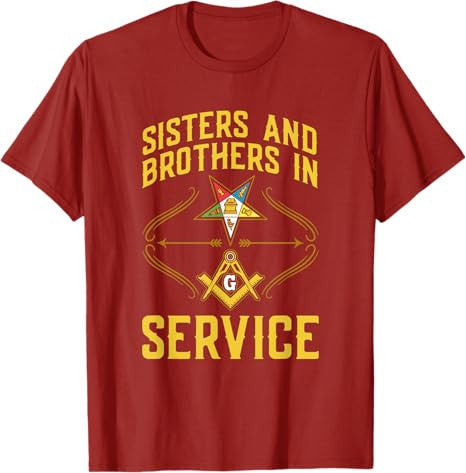 Sisters In Service OES Masonry Masonic Freemason Freemasonry T-Shirt - FUKAMASONIC