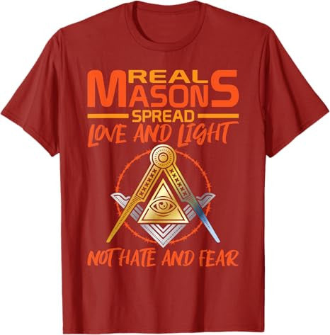 Freemason Real Masons Love and Light Masonic T-Shirt - FUKAMASONIC