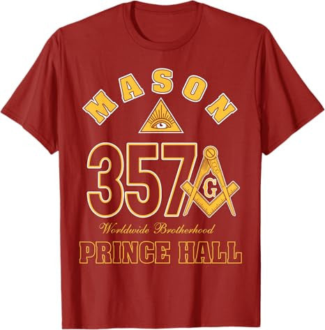 Prince Hall Mason 357 Symbol Worldwide Brotherhood Father's T-Shirt - FUKAMASONIC