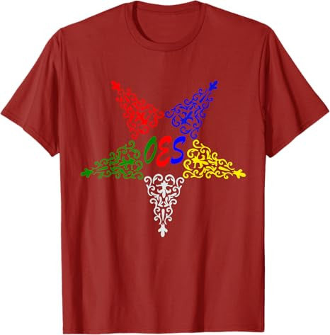 OES Leaves Pattern Colors the Eastern Star Thanksgiving T-Shirt - FUKAMASONIC