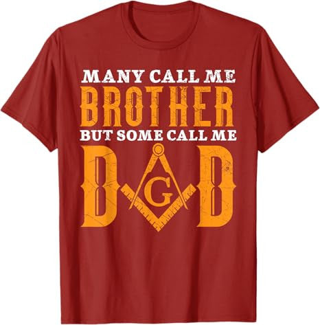 Freemason Dad Masonic Fraternal Freemasonry Square Compass T-Shirt - FUKAMASONIC