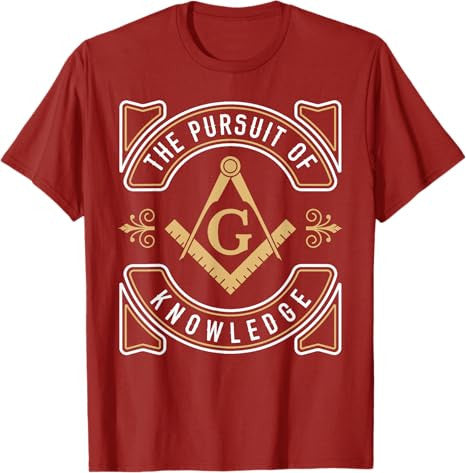 The Pursuit Of Knowledge Mason Fraternal SMIB Freemason T-Shirt - FUKAMASONIC