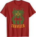 Masonic Freemasonry Fraternal Square Compass Traveler T-Shirt - FUKAMASONIC