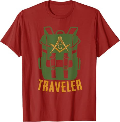 Masonic Freemasonry Fraternal Square Compass Traveler T-Shirt - FUKAMASONIC