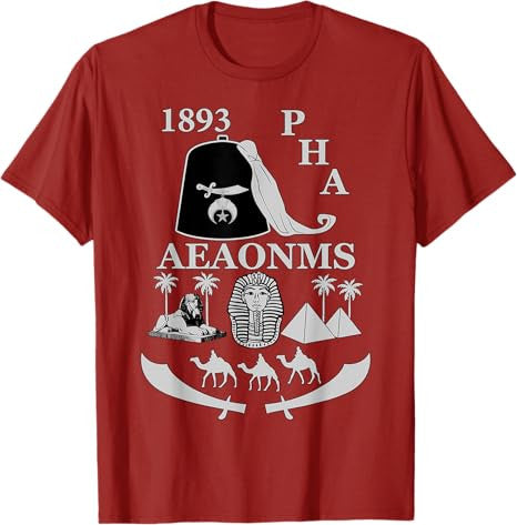 Shriners 1893 PHA Pharaoh AEAONMS Freemasons Father's Day T-Shirt - FUKAMASONIC