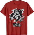 Masons AF&AM Torn Ripped Skin Symbol Masonic Father's Day T-Shirt - FUKAMASONIC