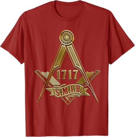 Masonic Freemasonry Fraternal Square Compass 1717 S.M.I.B. T-Shirt - FUKAMASONIC