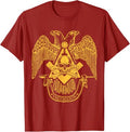 Masons Scottish Rite Eagle Skull & Bones Masonic Emblems T-Shirt - FUKAMASONIC