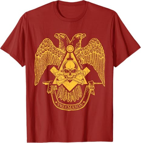 Masons Scottish Rite Eagle Skull & Bones Masonic Emblems T-Shirt - FUKAMASONIC