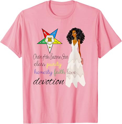 Order Of The Eastern Star OES Class Devotion Purity Diva T-Shirt - FUKAMASONIC