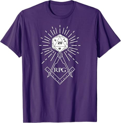 RPG Dice Boardgame Freemason D20 Masonic Cube Maker Templar T-Shirt - FUKAMASONIC