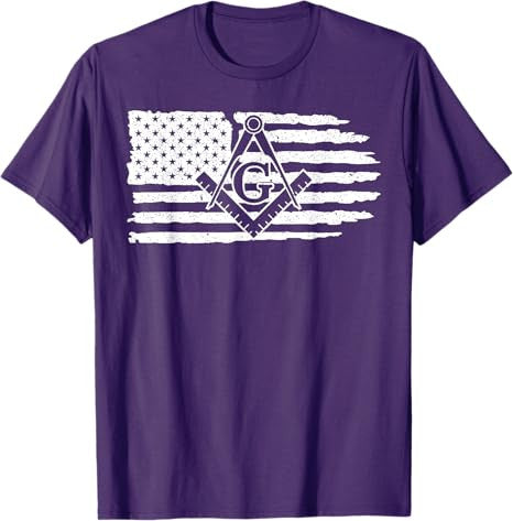 Freemason Masonic Fraternal Freemasonry USA Flag America T-Shirt - FUKAMASONIC