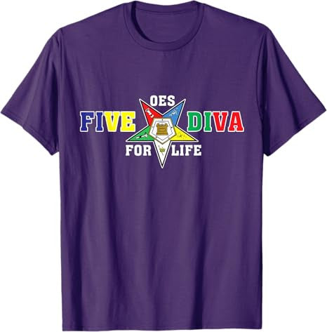 OES Five Diva Order of the Eastern Star Parents' Day Gift T-Shirt - FUKAMASONIC