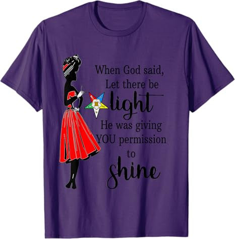 Order Of The Eastern Star OES Ring Permission To Shine T-Shirt - FUKAMASONIC