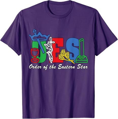 Adah Ruth Esther Martha Electa Symbols of OES Eastern Star T-Shirt - FUKAMASONIC