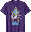 Freemasonry Square And Compasses Goat Design T-Shirt - FUKAMASONIC