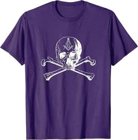 Masonic skull and bones square compass symbol - Freemason T-Shirt - FUKAMASONIC