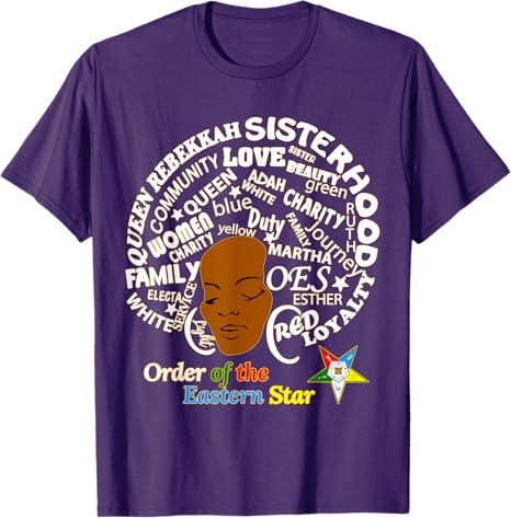 OES Sister Afro PHA Queen Order the Eastern Star Christmas T-Shirt - FUKAMASONIC