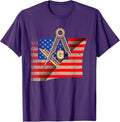 Vintage US Flag Real Mason Square & Compass Masonic T-Shirt - FUKAMASONIC