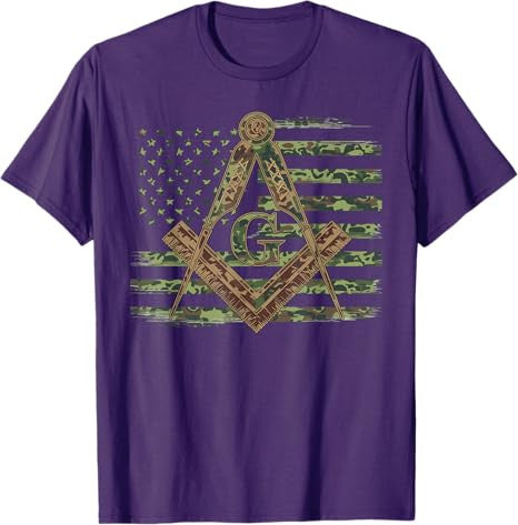 American Camo Flag Mason Masonic Camo Freemason T-Shirt - FUKAMASONIC