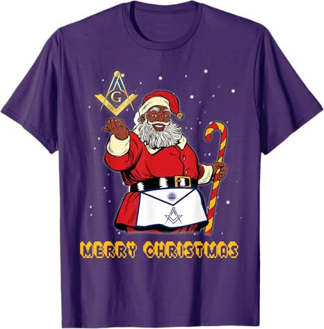 Masonic Santa Claus Mason Apron Merry Christmas And New Year T-Shirt - FUKAMASONIC