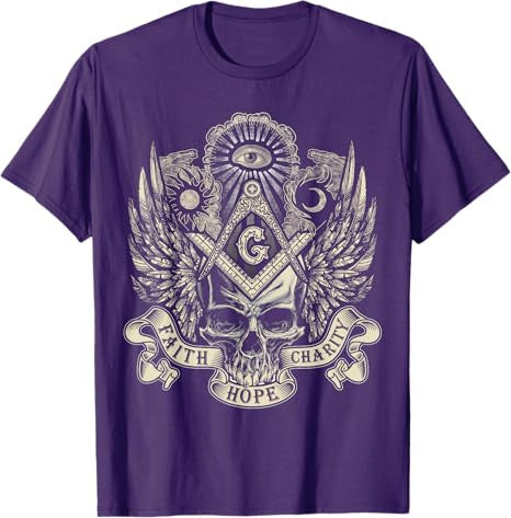 Masonic Skull God's Eye Faith Hope Charity Fathers Christmas T-Shirt - FUKAMASONIC