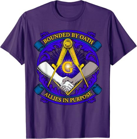 Masonic symbol with "Allies in Purpose" oath, freemason S&C T-Shirt - FUKAMASONIC
