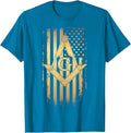 Masonic American Flag Square and Compass - Freemason T-Shirt - FUKAMASONIC