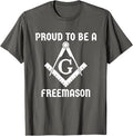 Proud To Be A Freemason Square Compass Freemason T-Shirt - FUKAMASONIC