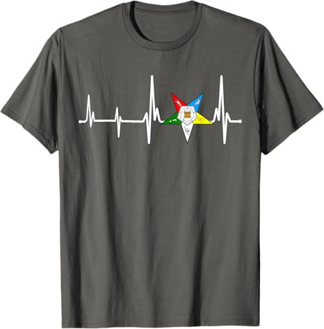 OES Heartbeat Star Order of the Eastern Star Mother's Day T-Shirt - FUKAMASONIC