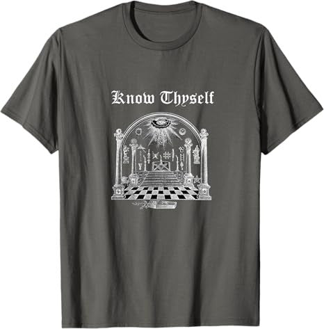 Know Thyself Masonic lodge symbol Freemason Master Mason tee T-Shirt - FUKAMASONIC