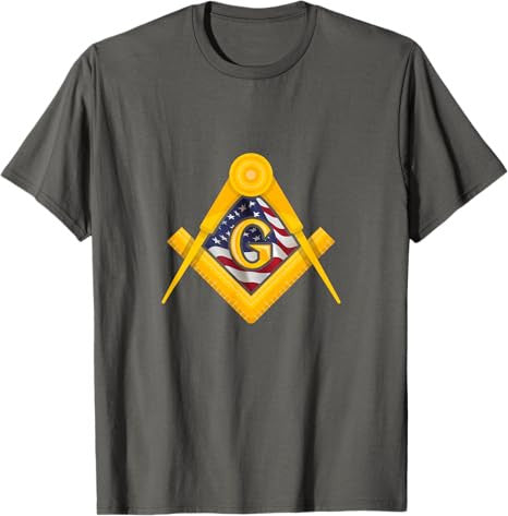 Masonic USA Flag Square and Compass American 4th of July T-Shirt - FUKAMASONIC