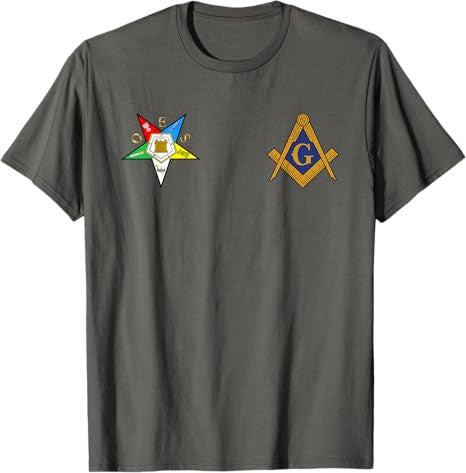 OES Mason Split Masonic Order Eastern Star Blue T-Shirt - FUKAMASONIC