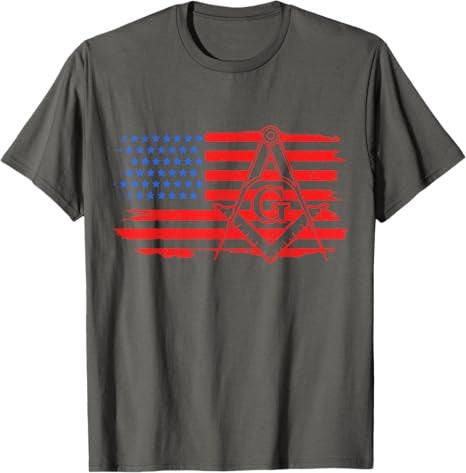 Mason Masonic US Flag Square T-Shirt - FUKAMASONIC