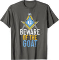 Freemasonry Square And Compasses Goat Design T-Shirt - FUKAMASONIC