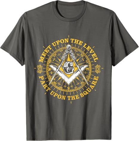 Freemason Meet Upon the Level Part Upon The Square Masonic T-Shirt - FUKAMASONIC